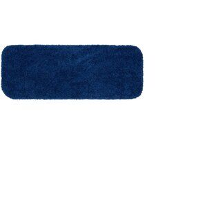 Garland Rug Serendipity Washable Nylon Navy Bathroom Runner 22" x 60" Navy Blue